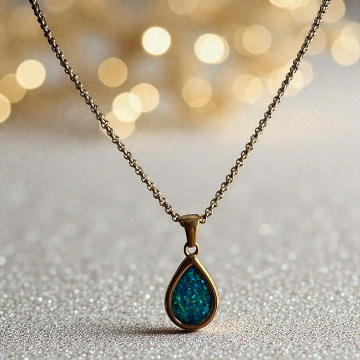Sweet Keepsake Teardrop Pendant 18ct Gold PVD handmade keepsake jewellery
