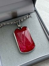 Mens Dog Tag Stainless Steel Pendant handmade keepsake jewellery