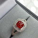 Square Cushion Ring handmade keepsake jewellery