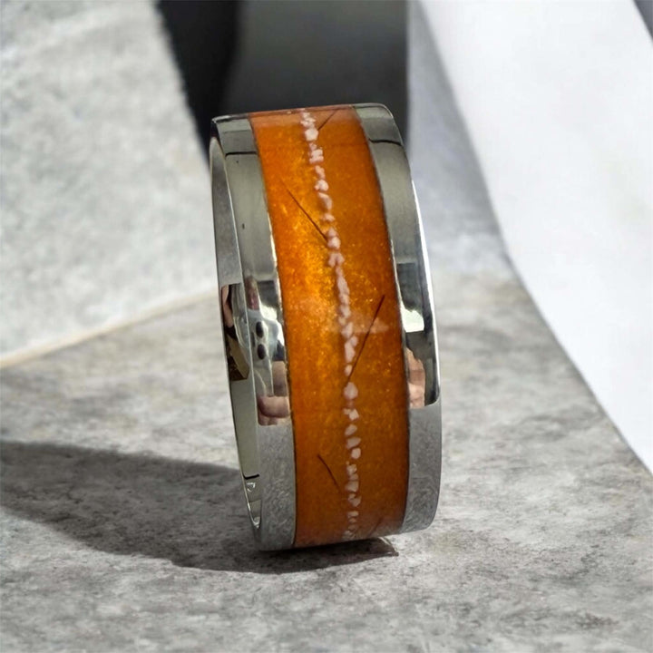 Limited Edition Mens Chunky 10mm Quiet Keepsake Channel Ring (SS) handmade keepsake jewellery