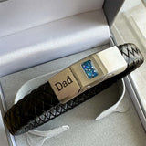 Mens Leather/Stainless Steel Bracelet handmade keepsake jewellery