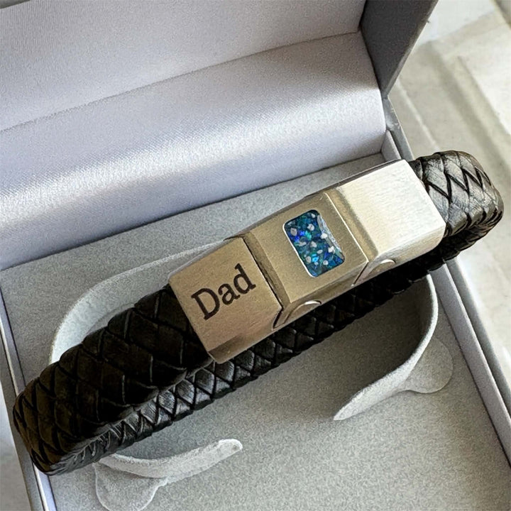 Mens Leather/Stainless Steel Bracelet handmade keepsake jewellery