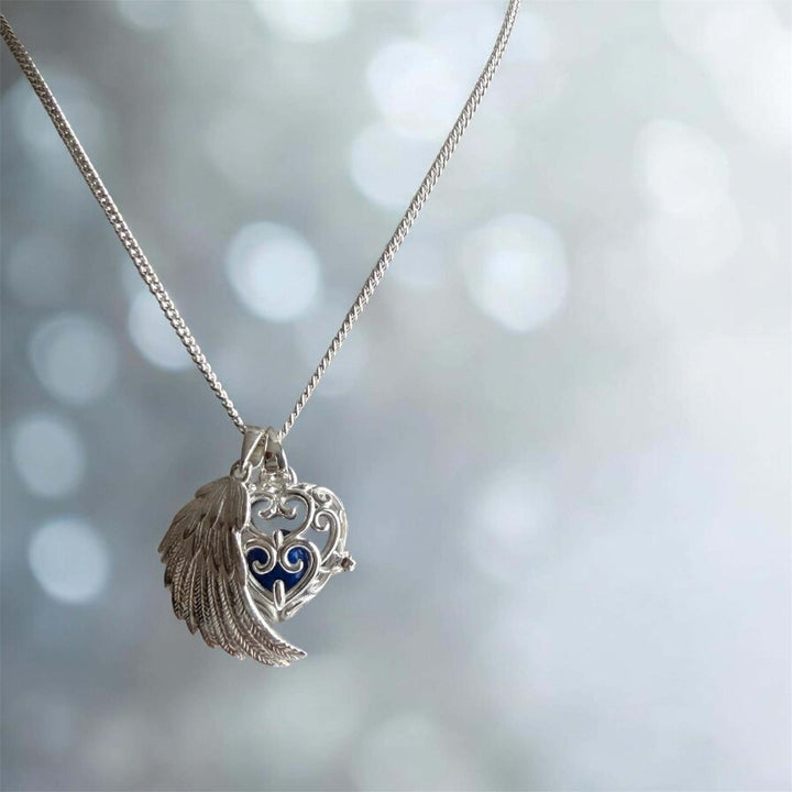 Angel Heart Locket Pendant handmade keepsake jewellery