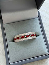 Ladies Silver Eternity CZ Half Channel Ring handmade keepsake jewellery