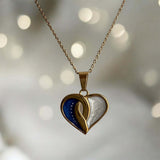Crossover Heart 18ct Gold PVD Pendant, suitable for 2 sets of . handmade keepsake jewellery
