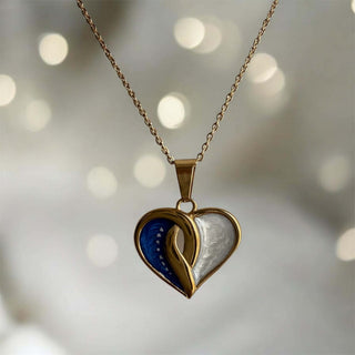 Crossover Heart 18ct Gold PVD Pendant, suitable for 2 sets of inclusions.