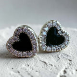 Sparkling Heart Earrings handmade keepsake jewellery