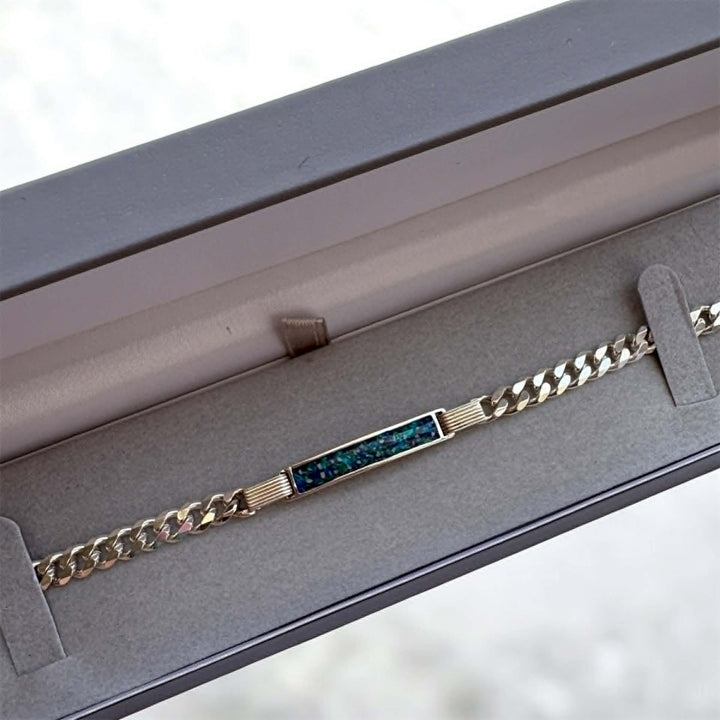 Mens Solid Silver Curb Bracelet (Engraveable) handmade keepsake jewellery
