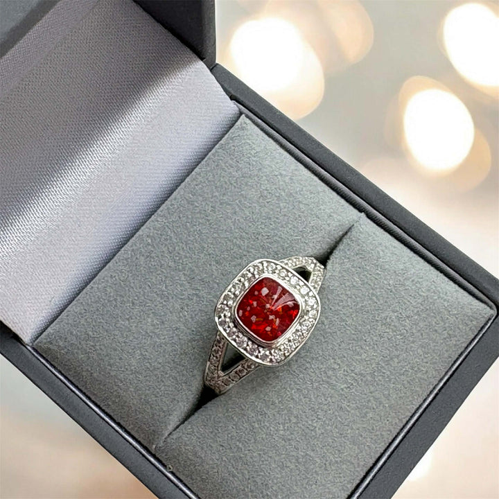 Square Cushion Ring handmade keepsake jewellery