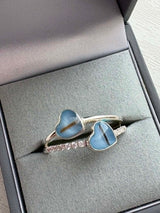 Double Hearts Ring, suitable for 2 sets of or inclusions handmade keepsake jewellery