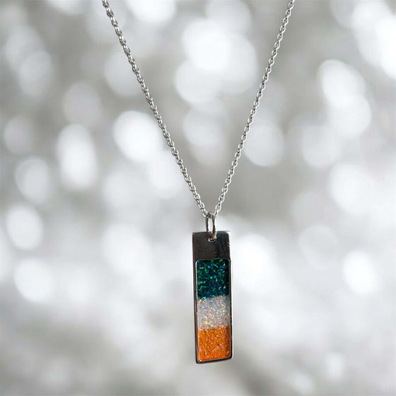 Mens Solid Silver Oblong Pendant