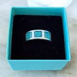 Mens Triple Square Solid Silver Channel Ring, suitable for up to 3 sets of . handmade keepsake jewellery