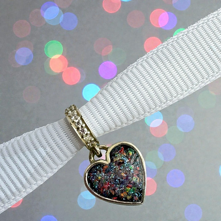 Sparkling Dangling Heart Charm handmade keepsake jewellery
