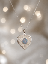 Everlasting Keepsake Patterned Heart Locket Pendant handmade keepsake jewellery
