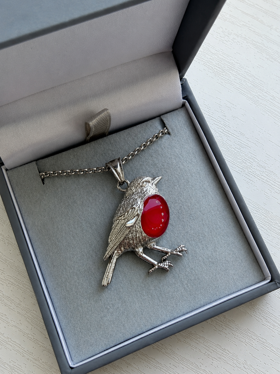 Classic Robin Stainless Steel Pendant