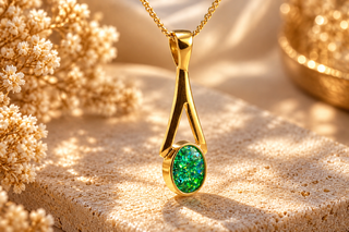 Solid 9ct Gold Oval Drop