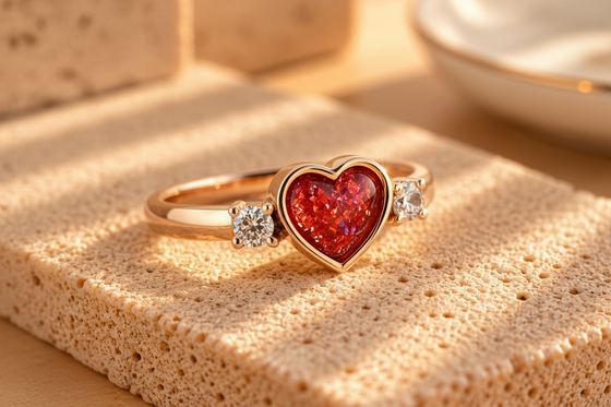 9ct Gold Sparkling Classic Heart Ring
