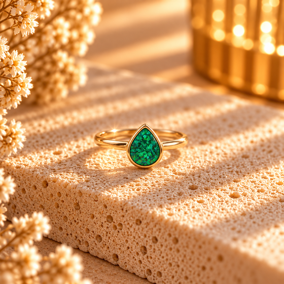 9ct Gold Silent Teardrop Ring