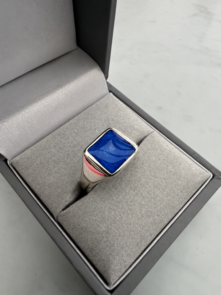Mens Solid Silver Square Heritage Ring handmade keepsake jewellery