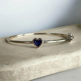 Solid Silver Bubble Heart Bangle handmade keepsake jewellery
