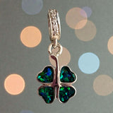 Sparkling Dangling Clover Charm handmade keepsake jewellery