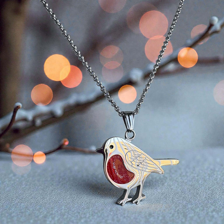 Bob The Robin Stainless Steel Pendant handmade keepsake jewellery