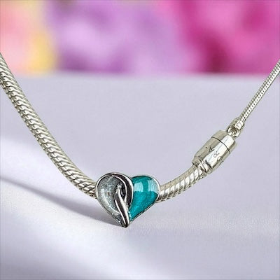 Crossover Heart Stainless Steel Charm, suitable for 2 sets of inclusions