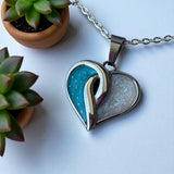 Crossover Heart Stainless Steel Pendant, suitable for 2 sets of . handmade keepsake jewellery