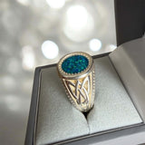 Mens Heavy Solid Silver Eternal Strength Signet Ring handmade keepsake jewellery
