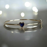 Solid Silver Bubble Heart Bangle handmade keepsake jewellery