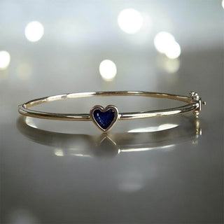 Solid Silver Bubble Heart Bangle