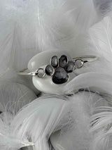 Solid Silver Pawprint Bangle handmade keepsake jewellery