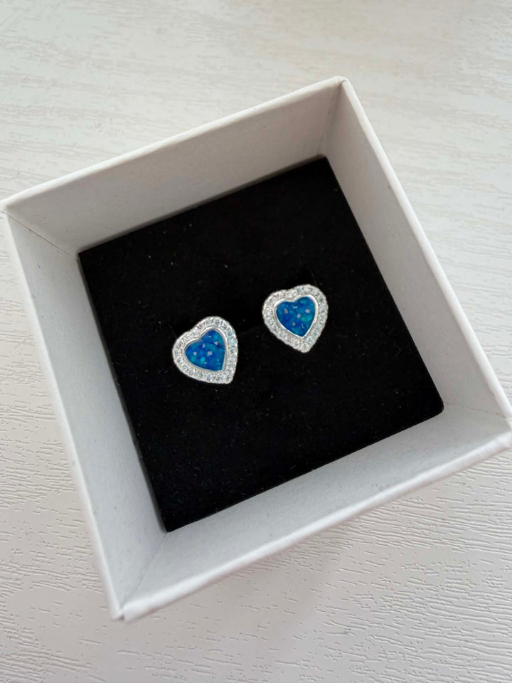 Sparkling Heart Earrings handmade keepsake jewellery