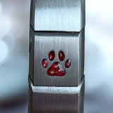 Mens Leather/Stainless Steel Dog Paw Bracelet handmade keepsake jewellery
