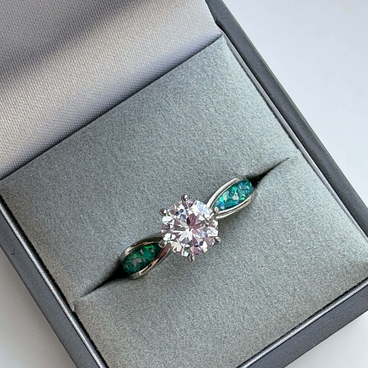 Forever Yours Stainless Steel Solitaire Ring, suitable for 2 sets of inclusions