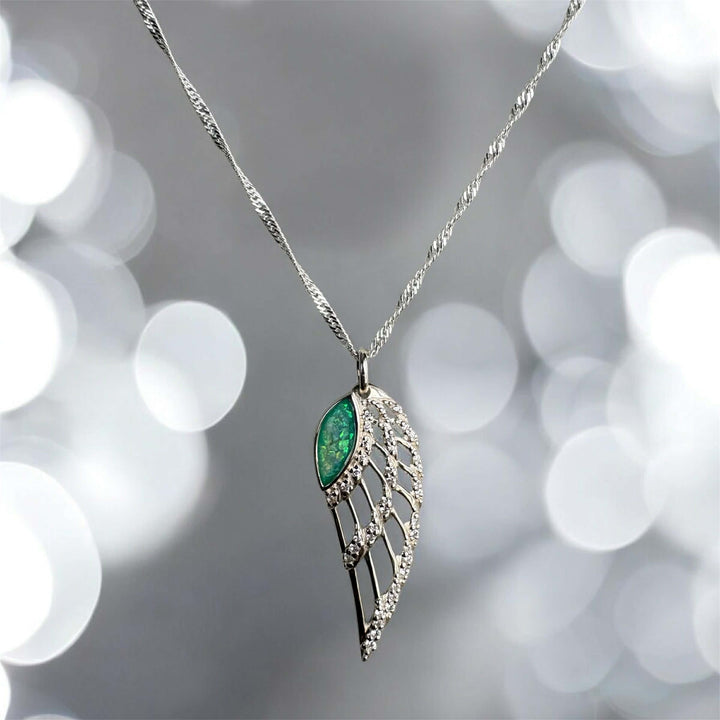 Sparkling Angel Wing Pendant handmade keepsake jewellery