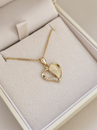 Solid 9ct Gold Split Heart Necklace